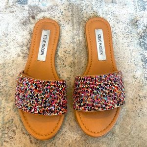 Steve Madden Rainbow Beaded Sandals